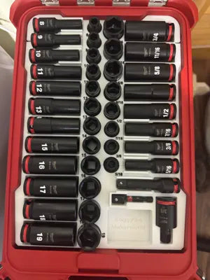 Milwaukee 3/8in 43PC Impact Socket Set PACKOUT Compatible Insert