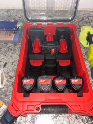 Milwaukee Packout M12 Battery Storage Insert – Holds 4 CP + 6 XC