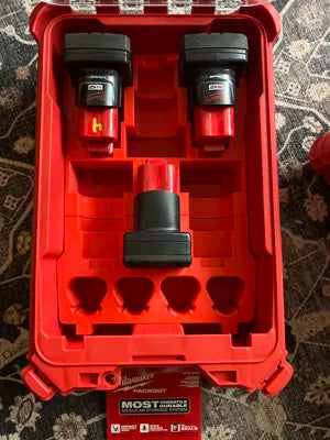 Milwaukee Packout M12 Battery Storage Insert – Holds 4 CP + 6 XC