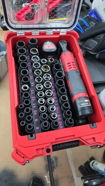 Milwaukee Packout 2U Insert for 43pc 3/8" Impact Sockets + M12 Ratchet