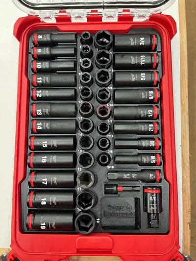 Milwaukee 3/8in 43PC Impact Socket Set PACKOUT Compatible Insert